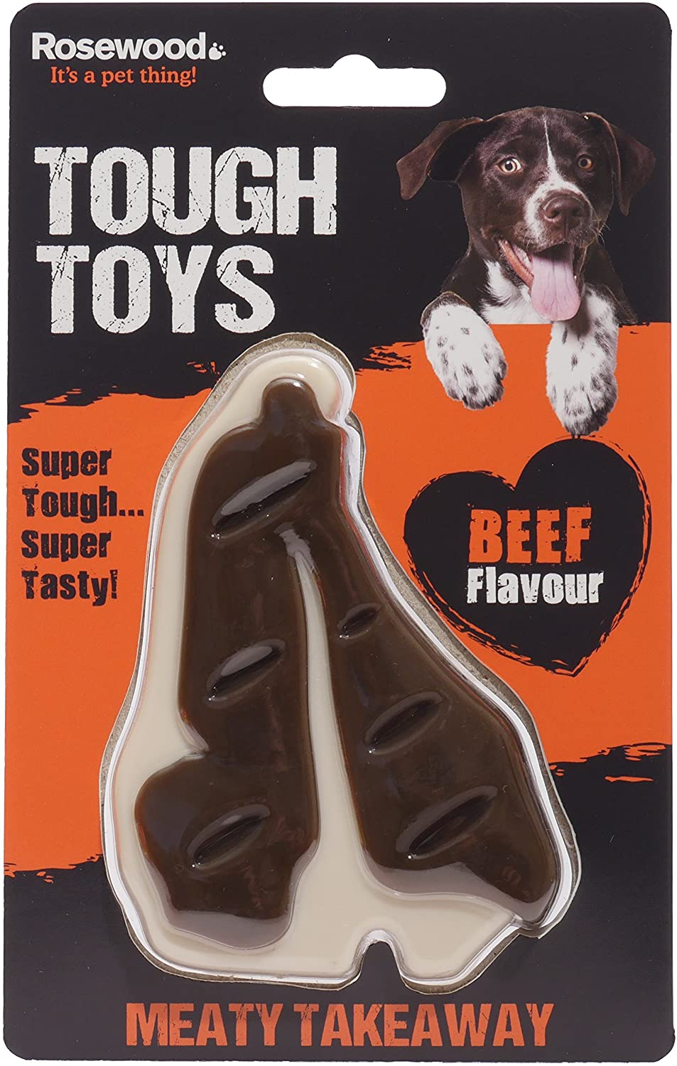 Rosewood Meaty Meat Takeaway Steak Tough Dog Toy, Small
