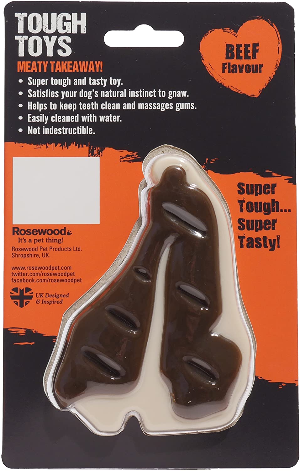 Rosewood Meaty Meat Takeaway Steak Tough Dog Toy, Small - Image 2