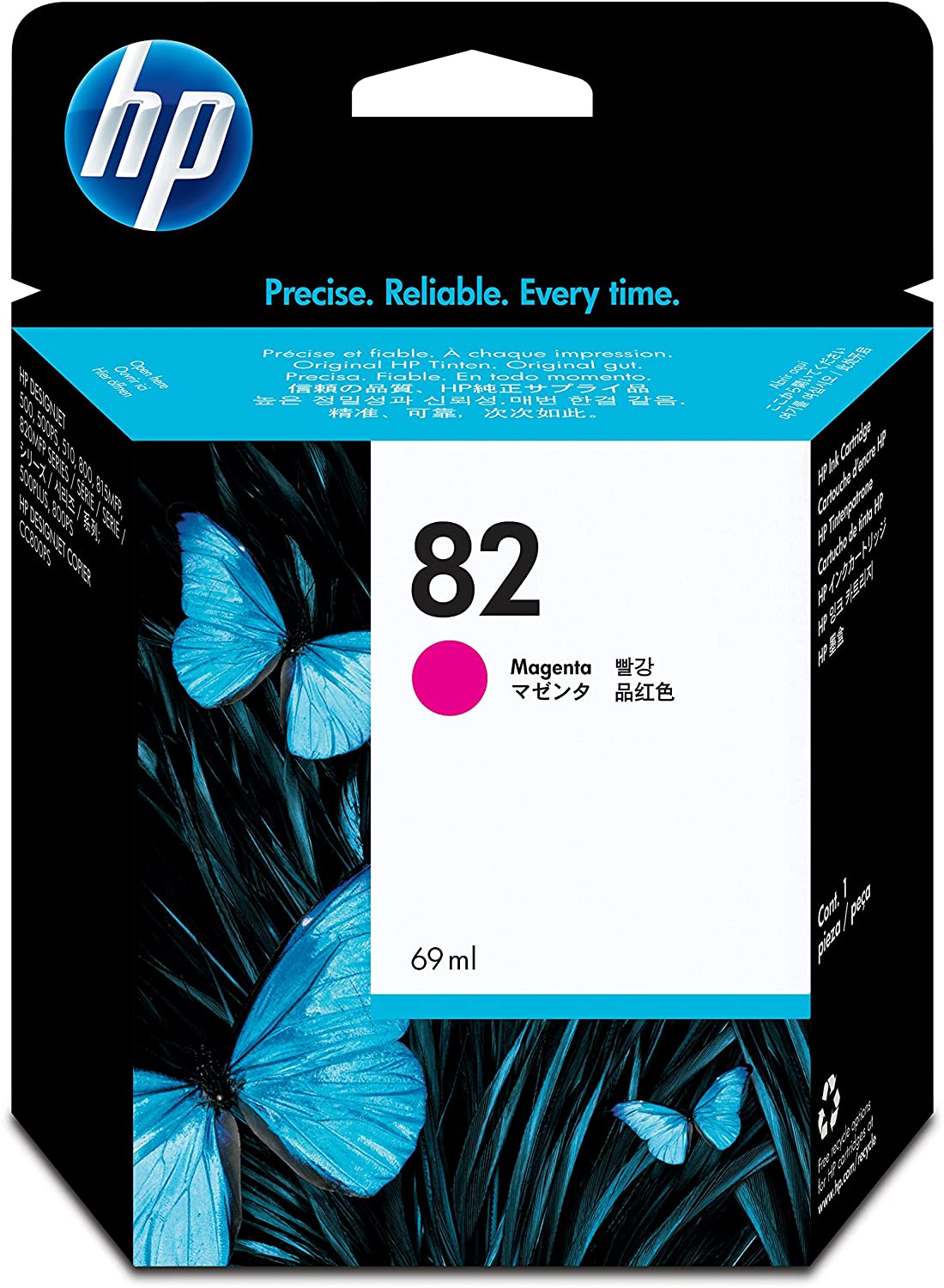 HP Original C4912A Ink Cartridge No 82 Magenta, Black - Image 2