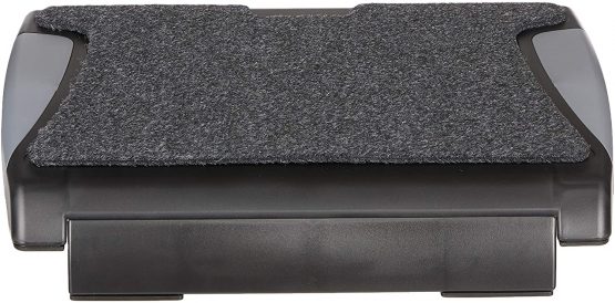 Q-Connect KF20075 Foot Rest with Carpet - Black/silver - Image 2