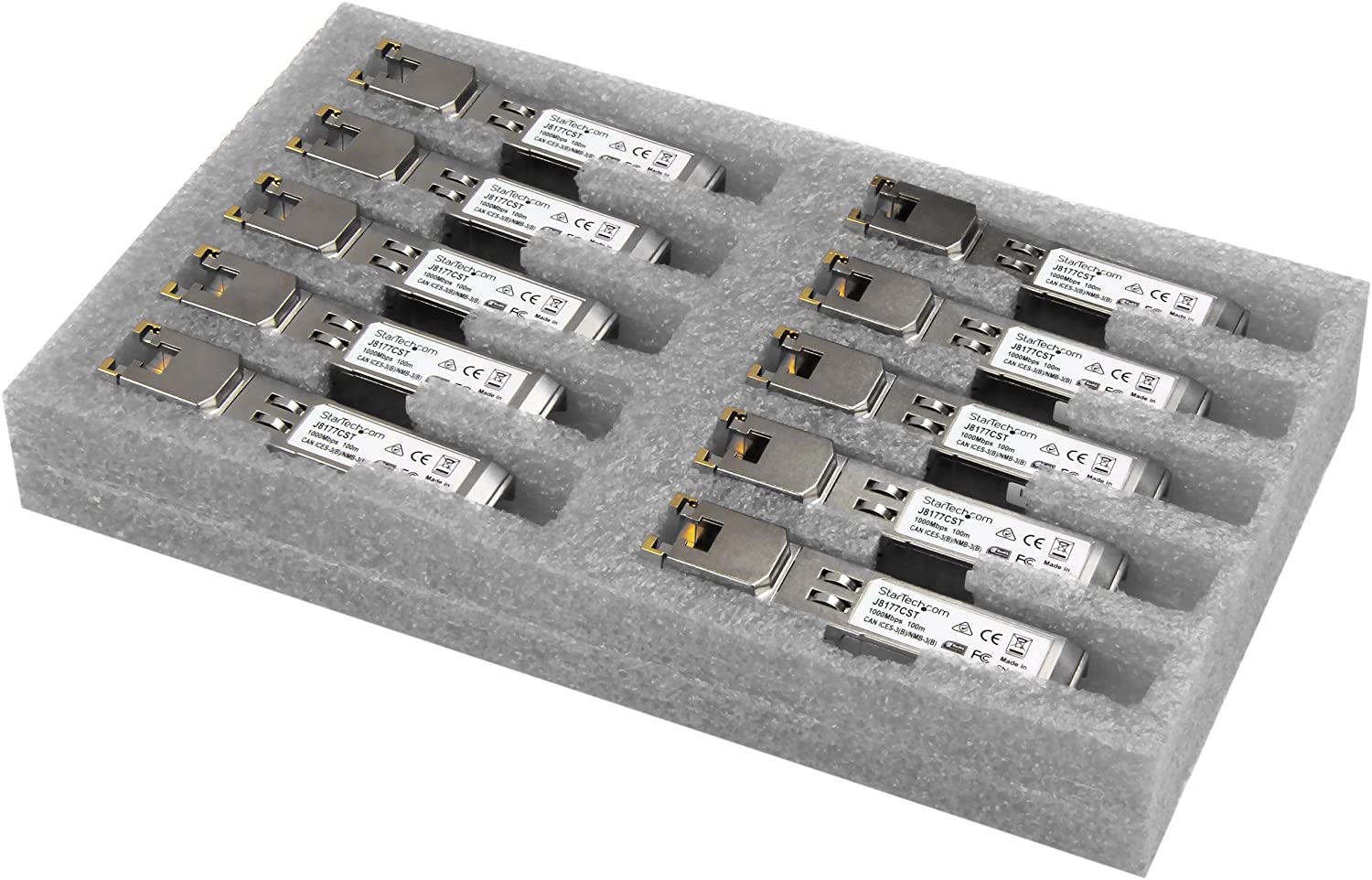 StarTech.com 10 pack HPE J8177C Compatible SFP Module, 1000BASE-T, SFP to RJ45 Cat6/Cat5e, 1GE Gigabit Ethernet SFP