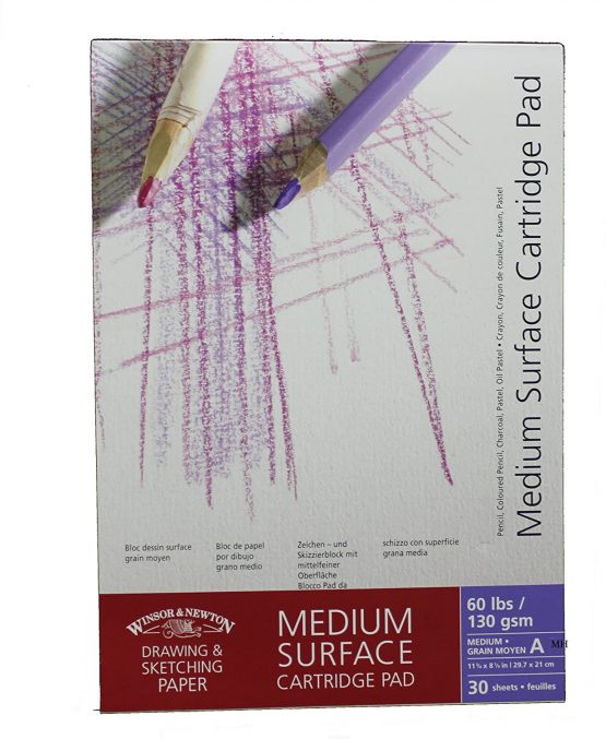 Gummed Medium Surface Cartidge Pad, A5, 30 sheets, 60 lbs/ 130gsm. med grain paper pad