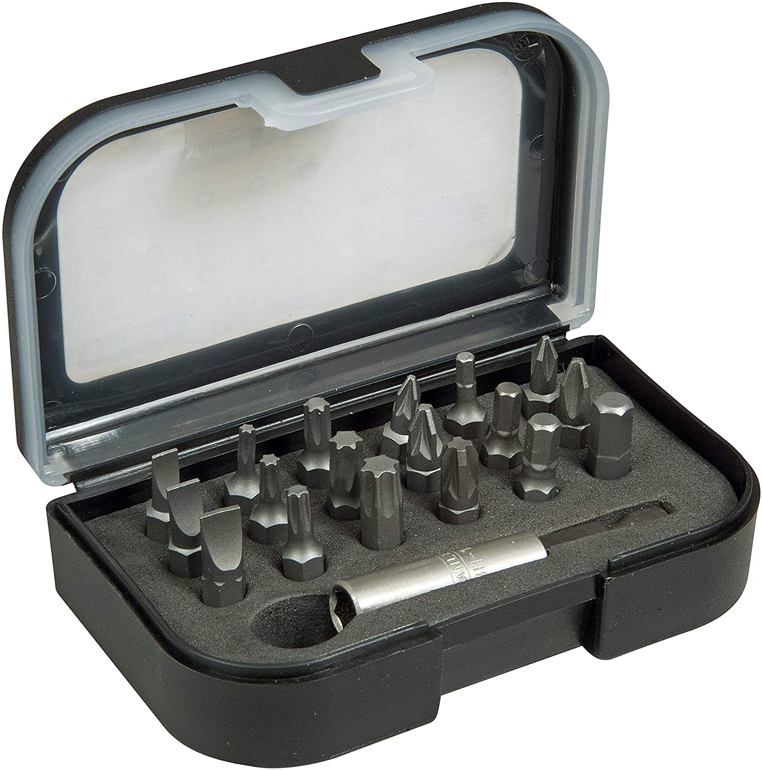 Stanley 1-13-901 Bit-Set including Bit Holder, Silver, Set of 19 Piece, Variety Pack