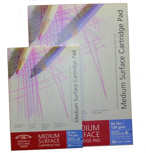 Gummed Medium Surface Cartidge Pad, A5, 30 sheets, 60 lbs/ 130gsm. med grain paper pad - Image 2