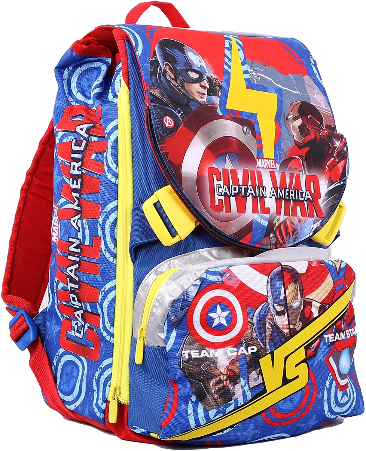 Captain America Civil War Backpack - 28 litres, Polyester, Multicolor, Multi-coloured, 41
