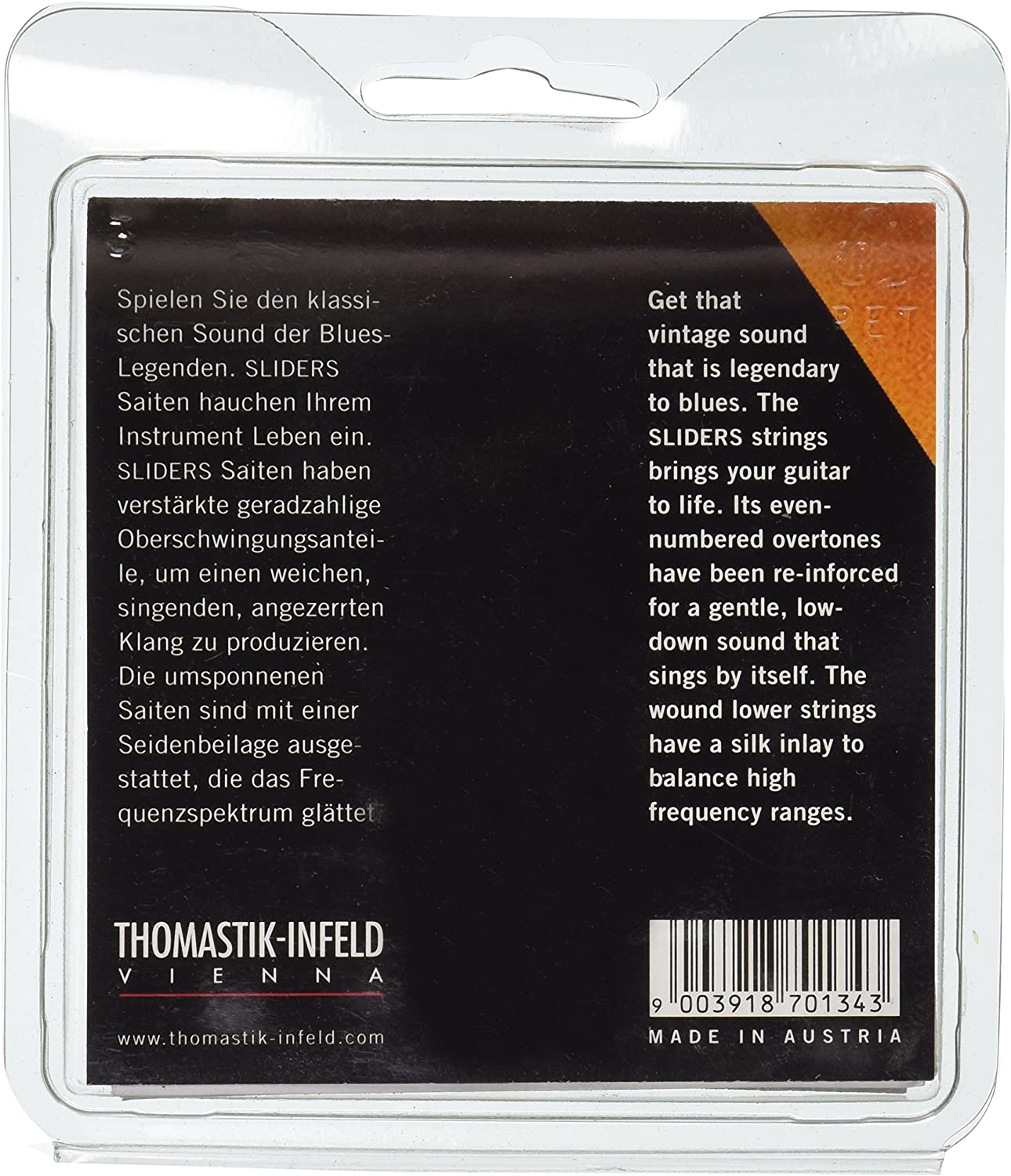 Thomastik Saiten für E-Gitarre Sliders Blues Series Satz SL109 Light .009-.043w, natural - Image 2