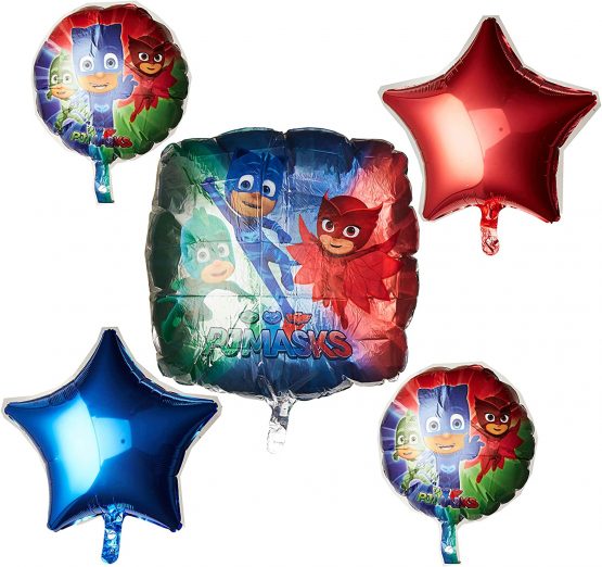 amscan 3467601 Foil Balloon Bouquet with PJ Masks Theme - 5 Pcs, Colour