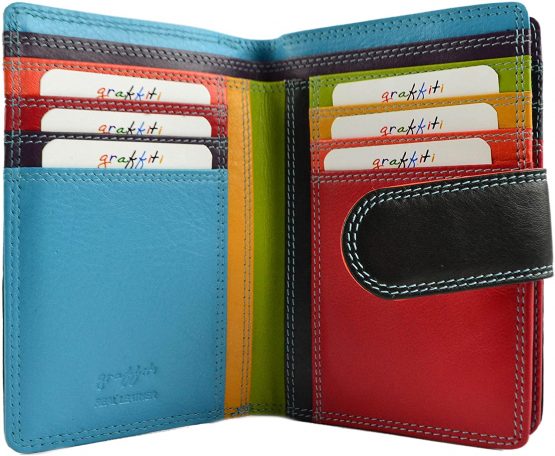 Golunski Ladies Tab Flap Over Leather Purse Wallet Change Graffiti Gift Box - Image 4