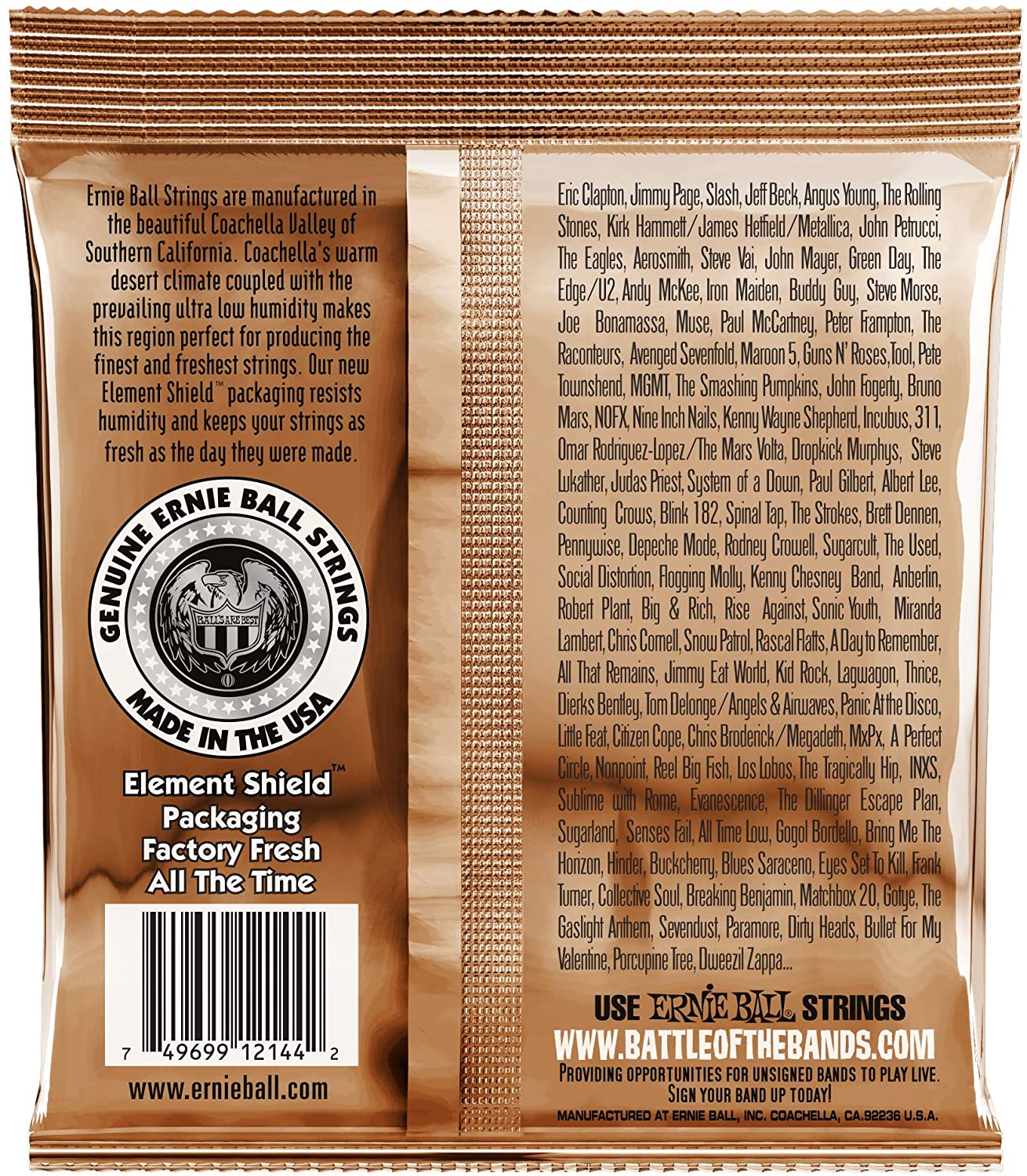 Ernie Ball Earthwood Medium Phosphor Bronze Acoustic Guitar Strings - 13-56 Gauge, 6-String, Medium - Image 2