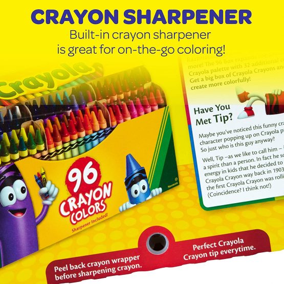 Crayola; Crayons; Art Tools; 96 ct.; Durable, Long-Lasting Colors, Built-in Sharpener - Image 3