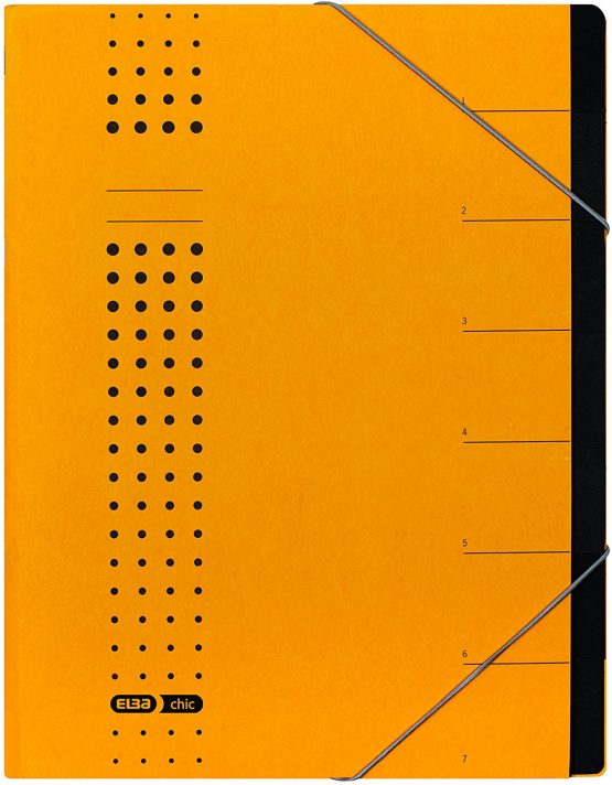 Elba Bürosysteme 42495GB Index File Recycled Card 450 g/sqm A4 7 Compartments Yellow