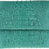 Girly Handbags Italian Suede Leather Croc Plain Clutch Bag