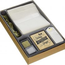 Inkadinkado Stamping Kit 6 x 10-inch-Holiday Wine Bottle Bag, wood, Multi Color, 10 Inches