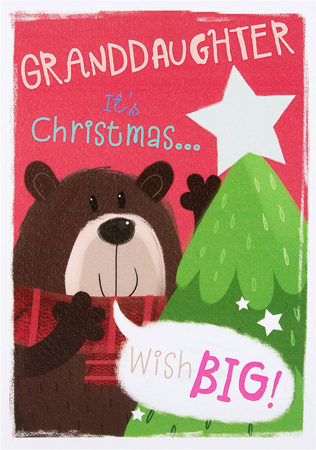 Hallmark Granddaughter Christmas Card 'Festive Wishes' - Medium, Multicolor