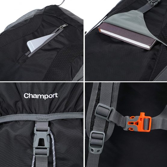 65L Lightweight Hiking Backpack Foldable Multi-Functional Travel Bag Water Resistant Casual Camping Rucksack for Men Women Outdoor Sport Mountain - Image 4