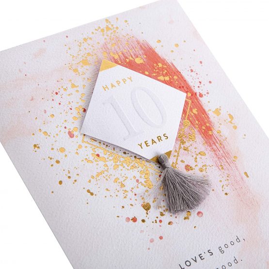 10th Wedding Anniversary Card from Hallmark - 3D Tag Design - Image 3