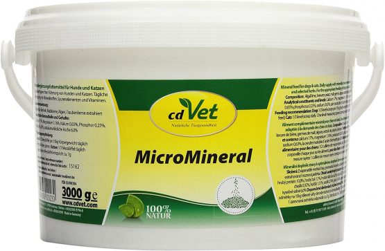 cdVet Naturprodukte MicroMineral Hund & Katze 3 kg - natural micronutrient supply - relief detoxification organs - mineral balance - metabolism - coat - vitamin protection -