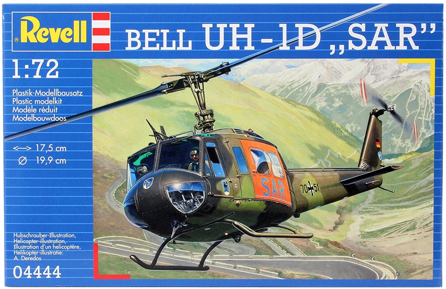 Revell 04444 Bell UH-1D SAR 1:72 Scale Unbuilt/Unpainted Plastic Model Kit, Multi-color, Stk - Image 2