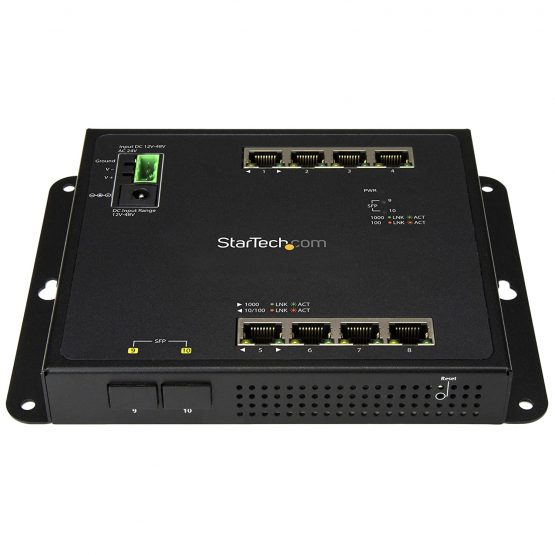StarTech 8 x RJ45 Plus 2 x SFP Ports Gigabit Ethernet Managed Switch, 8 port + 2x sfp - Image 2