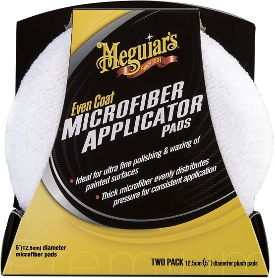Meguiar's X3080EU Even Coat 5 Inch Microfibre Applicator Pads (2 Pack) for Hand Applying Compounds, Polishes and Leather Cleaners - Image 2