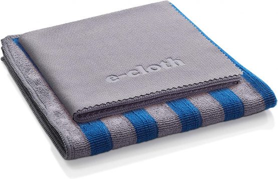 E-Cloth Hob & Oven Cleaning Cloth Set, Microfibre, Blue & Gray, 2 Cloth Set