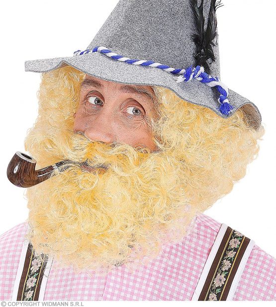 Character Curly /Beard - Blonde Wig for Hair Accessory Fancy Dress