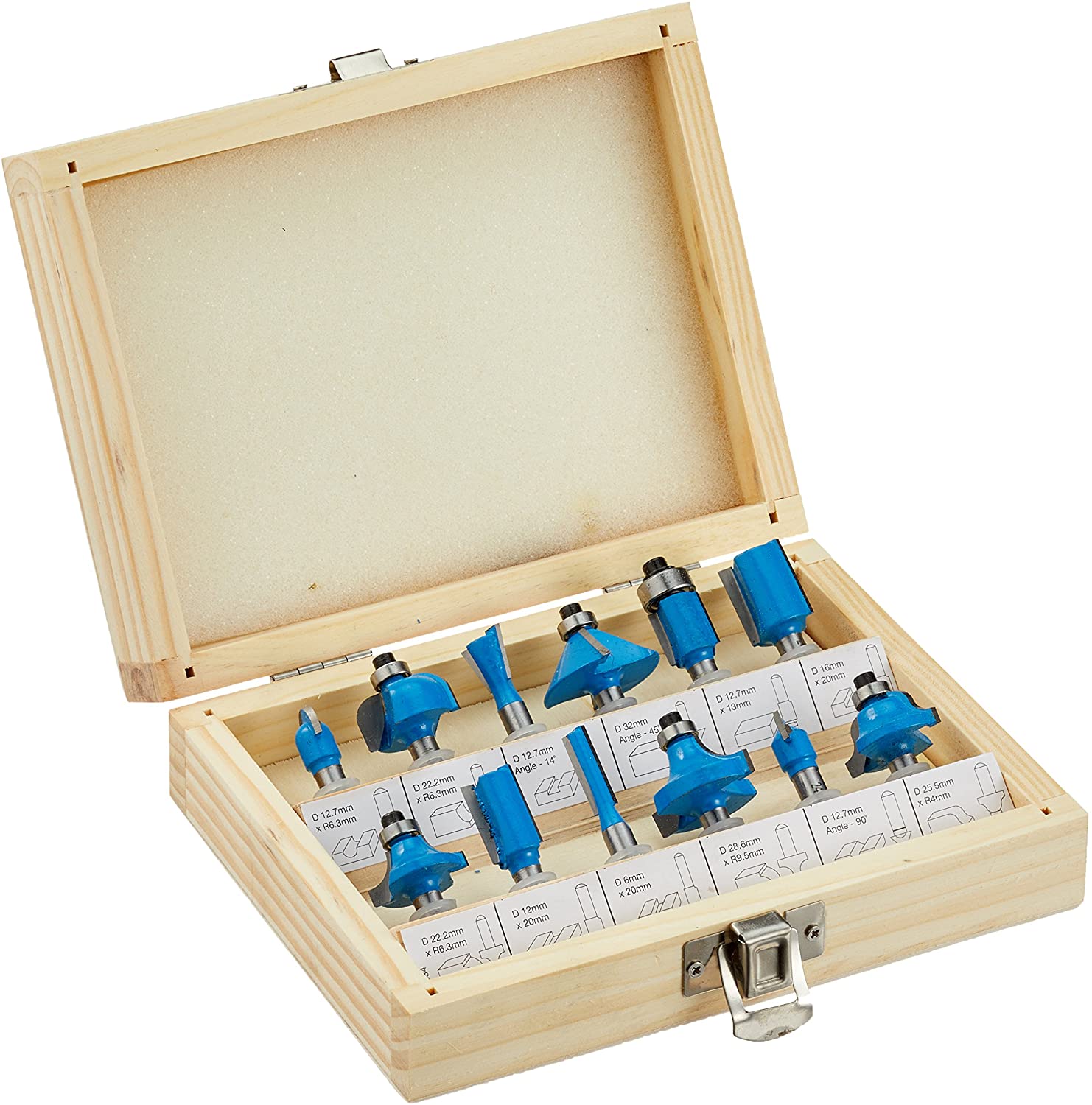 Silverline TCT Router Bit Set - 12 Piece, 1/4" Shank Tungsten Carbide Tipped Bits in Storage Case (792084)