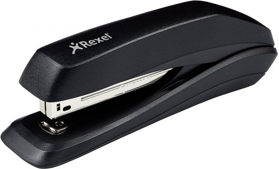 Rexel Ecodesk Full Strip Stapler, 20 Sheet Capacity, Made from Recycled Plastic, Uses 24/6 and 26/6 Staples, Black, 2100026