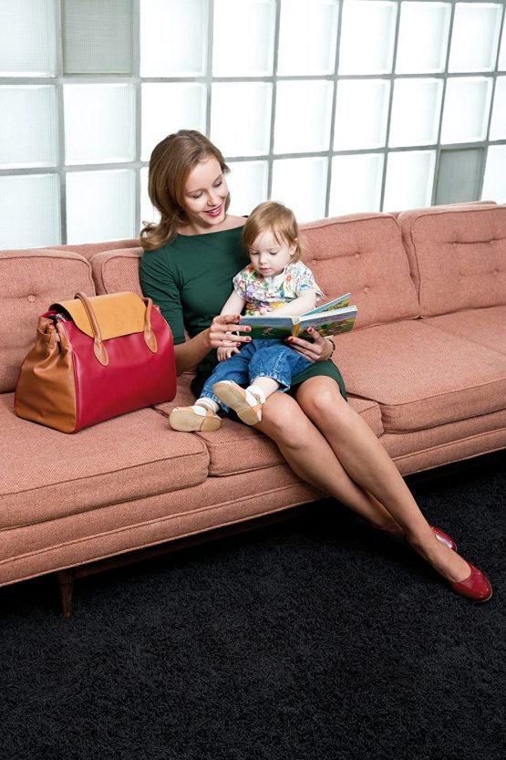 Lassig Tender Boston Diaper Bag Stylish Shoulder Bag Mom's Bag Tote-Bag Handbag Organized Changing Bag Set from Mommy Daddy Matching Bottle Holder, Baby Changing Mat/Pad and Stroller Hooks, Changing Bag, Red - Image 4