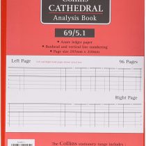 Collins 060343 Cathedral 69 Series 5 Cash Columns A4 Analysis Book, 96 Pages, Red