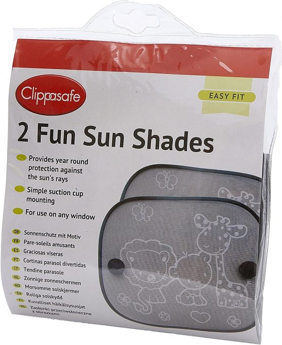 Clippasafe Fun Sun Screens (Black and White, 2 - Pack)