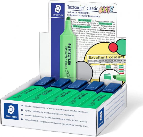 STAEDTLER Textsurfer Classic Highlighter in Excel Colour Green - Box of 10 - Image 3