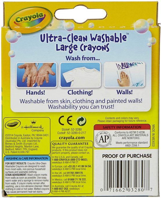 Crayola Ultra Clean Large Washable Crayons, School Supplies, 8 Count - Image 3