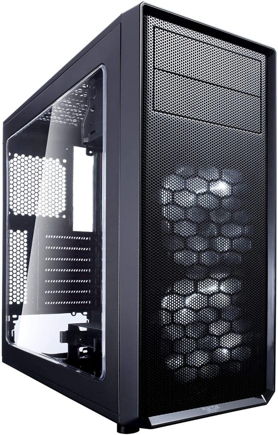 Fractal Design Focus G - Mid Tower Computer Case - ATX - High Airflow - 2x Fractal Design Silent LL Series 120mm White LED Fans Included - USB 3.0 - Window Side Panel - Black