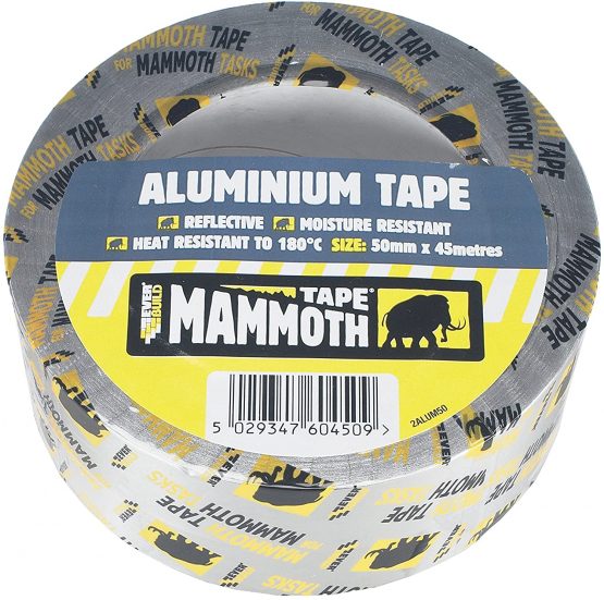 Everbuild EVB2ALUM100 Mammoth Aluminium Tape, Heat and Light Reflective Tape, Silver, 100 mm x 45 m