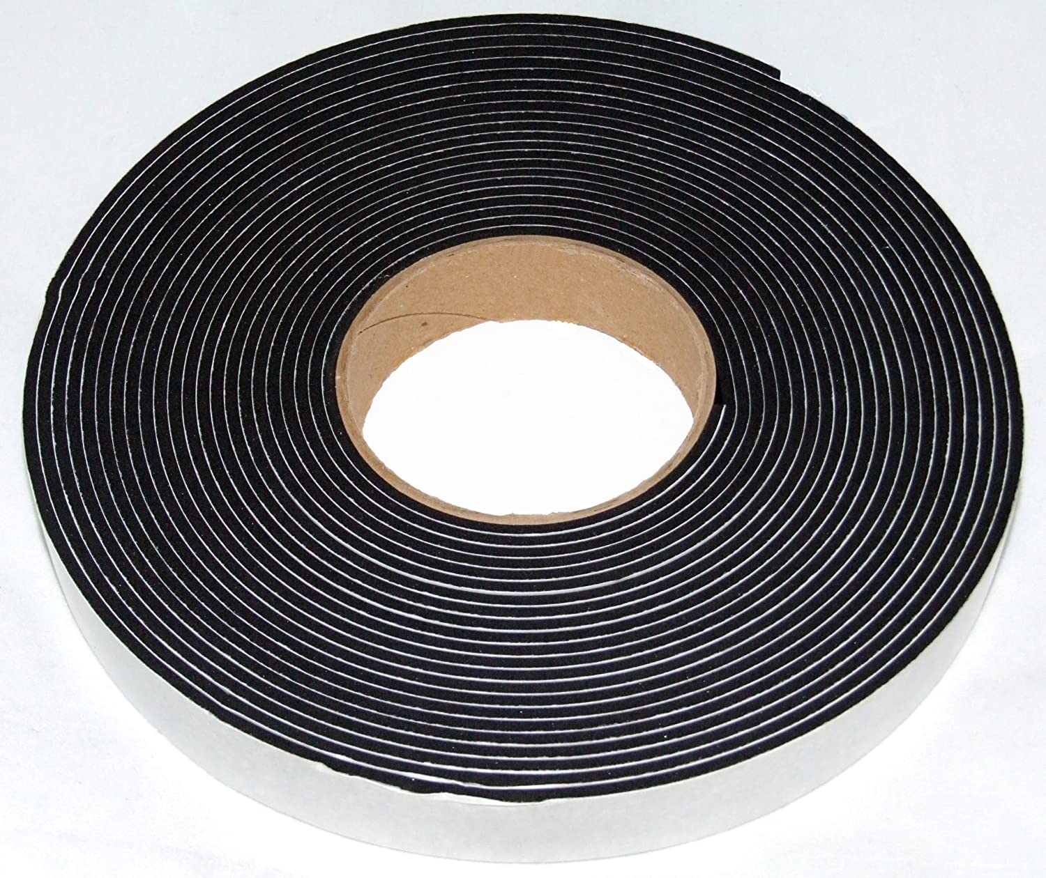 Neoprene sponge rubber self adhesive strip 20mm wide x 3mm thick x 10m long - weather, noise seal, Black/White, 10m x 20mm x 3mm