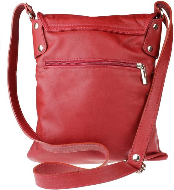 Girly Handbags Italian Soft Leather Cross Body Shoulder Bag Flap Zipper - Image 3
