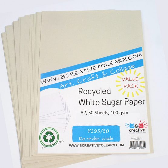 A2 Recycled Off White Sugar Paper 50 sheets 100gsm by BCreative® - Image 2