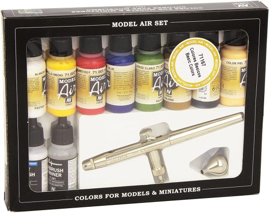 Vallejo Model Air Basic Colors Ultra Airbrush Set