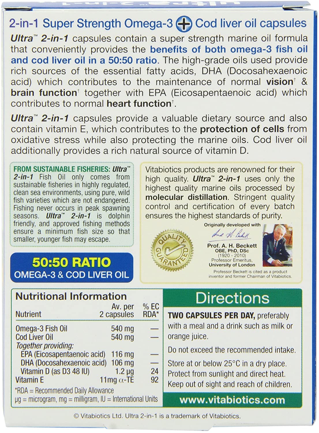 Vitabiotics Ultra Cod Liver Oil - 60 Capsules, 60 count (Pack of 1) - Image 3
