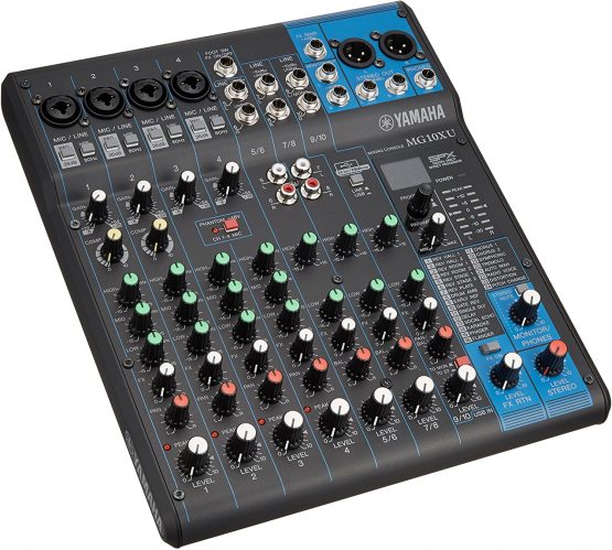 Yamaha MG10XU Mixing Console - Compact Mixer with 10 Input Channels, SPX Digital Effects, USB Audio Functions and D-PRE Mic Preamps