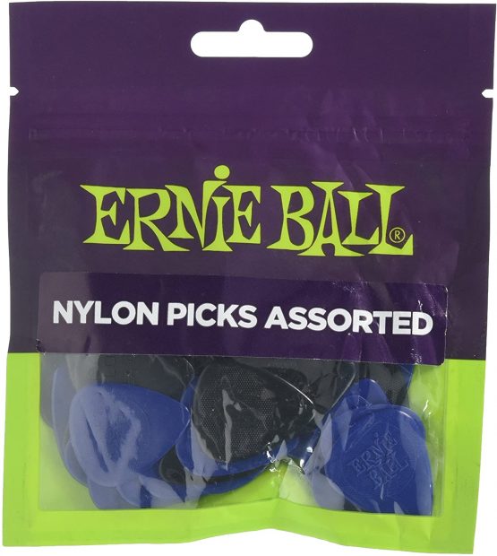 Ernie Ball Mixed Thickness Nylon Picks (Medium, Heavy) bag of 50