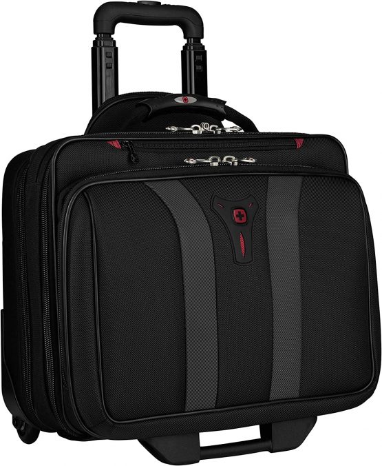 Wenger 600659 GRANADA 17 Inch Wheeled Laptop Case, Padded Laptop Compartment and Overnight Compartment in Black/Grey {24 Litre}