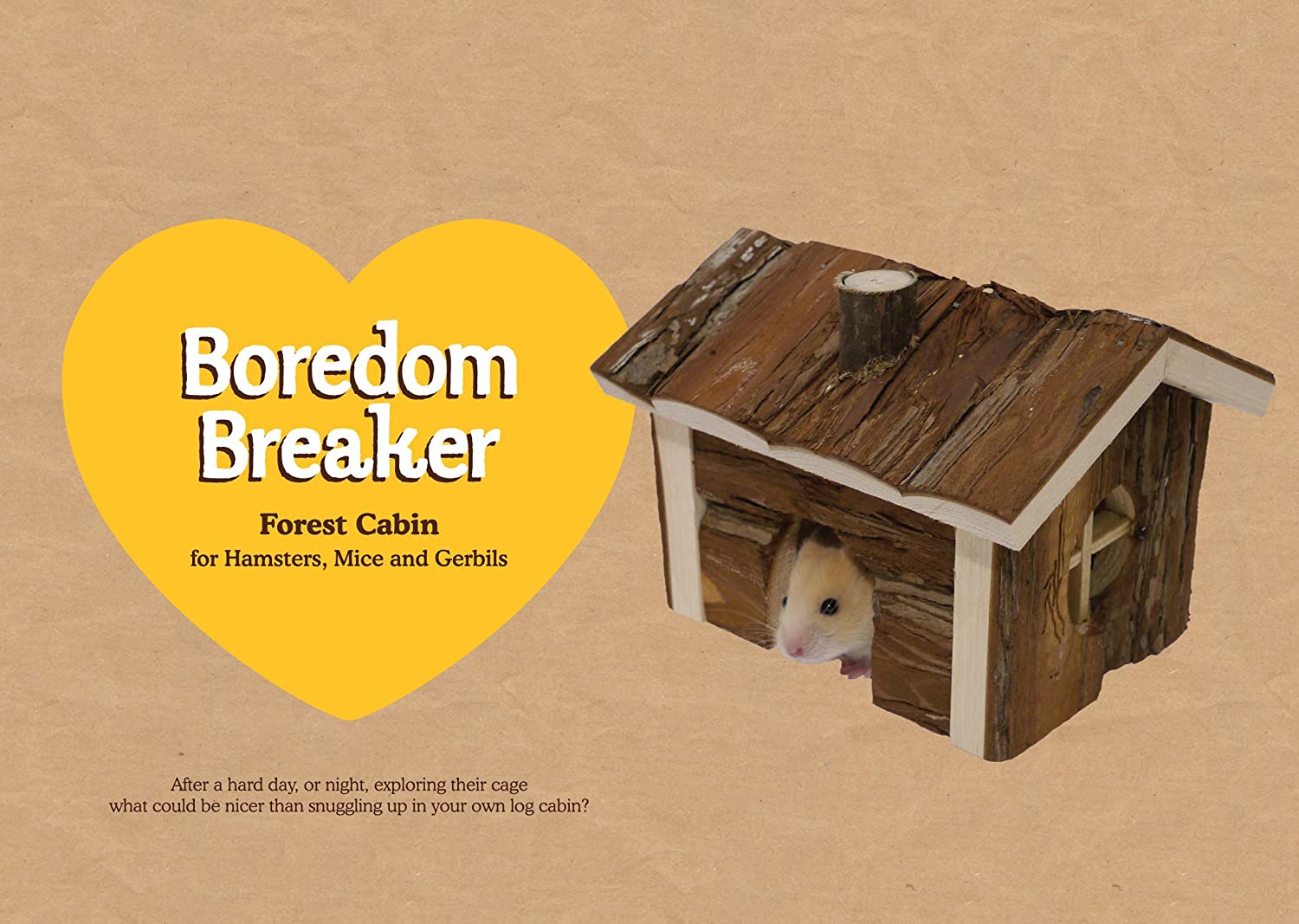 Rosewood Boredom Breaker Forest Cabin, Activity Toy for Small Animals, brown - Image 2
