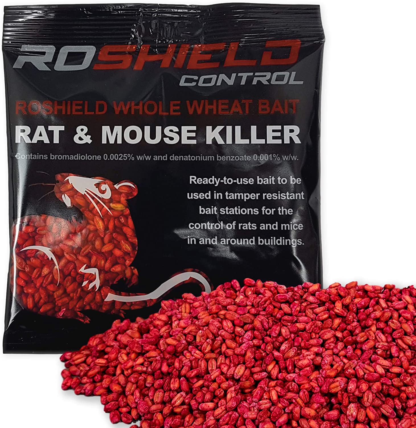 Roshield 1kg Whole Wheat Bait Rat & Mouse Killer Sachet Kit