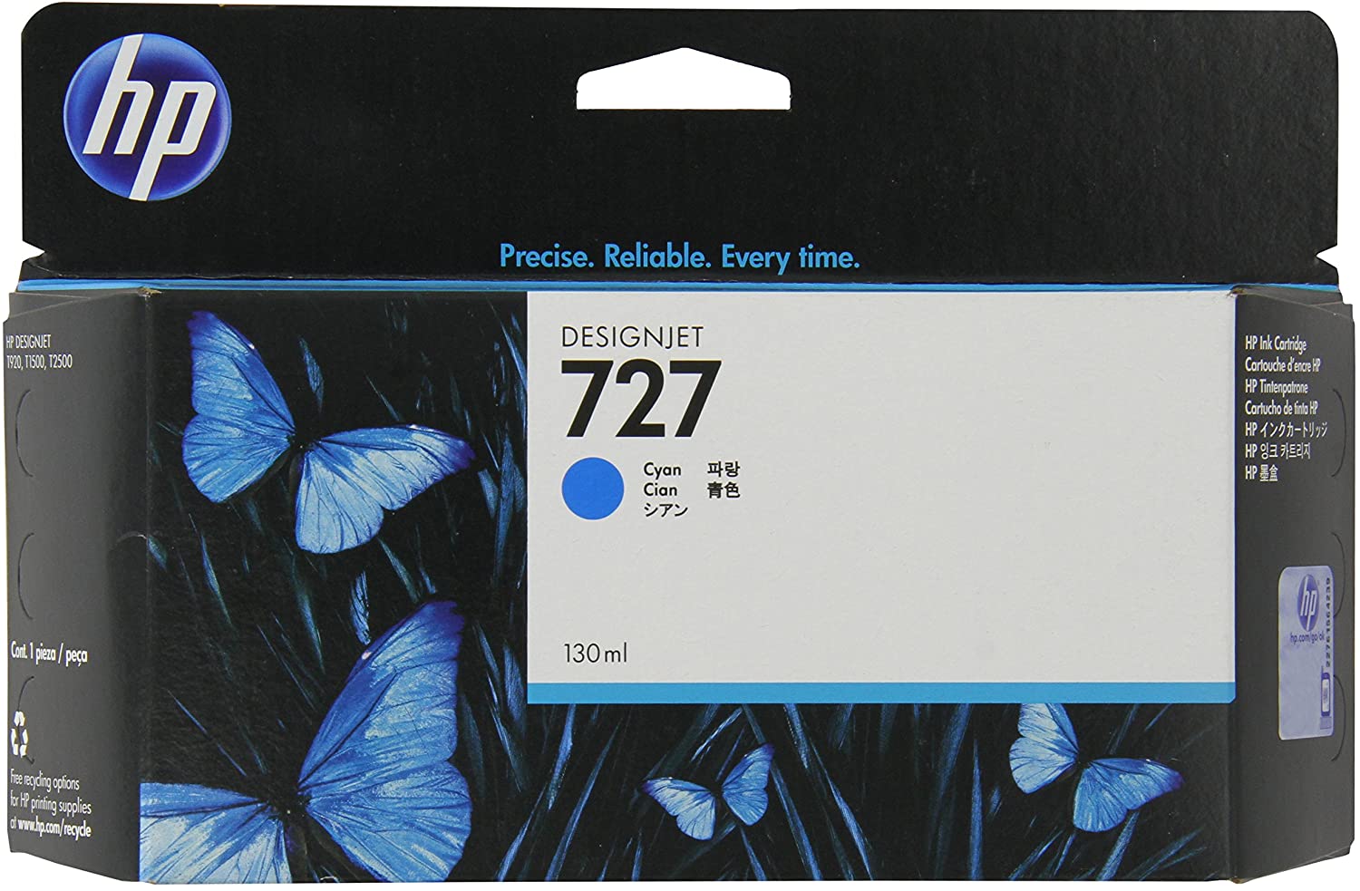HP B3P19A 727 Dyebased Original Ink Cartridge for Designjet T1500/T2500/T920 - Cyan