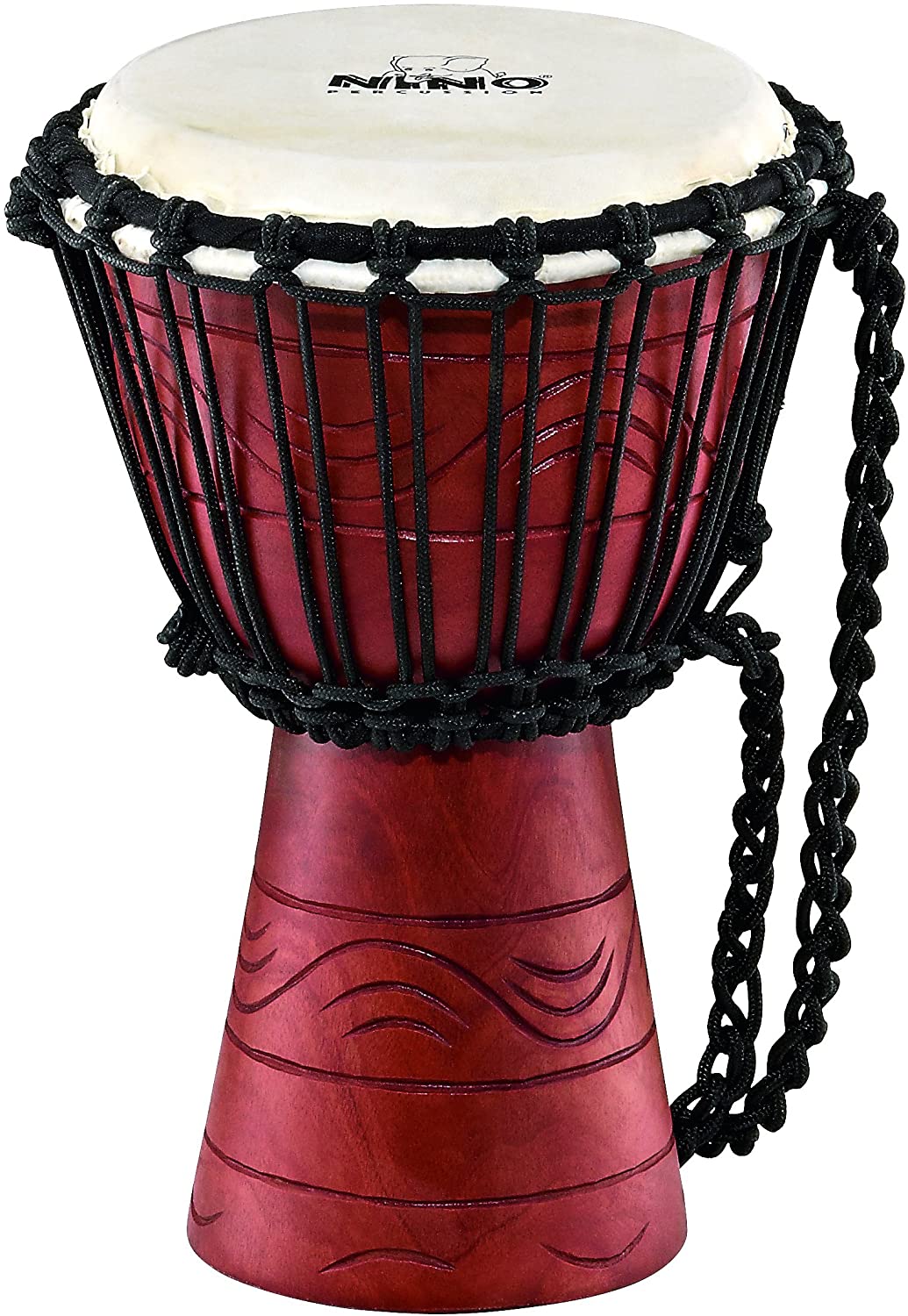 Nino Percussion Water Rhythm Djembe, Medium-sized Musical Instrument for Children from 3 years, 7-inch Diameter, Mahogany