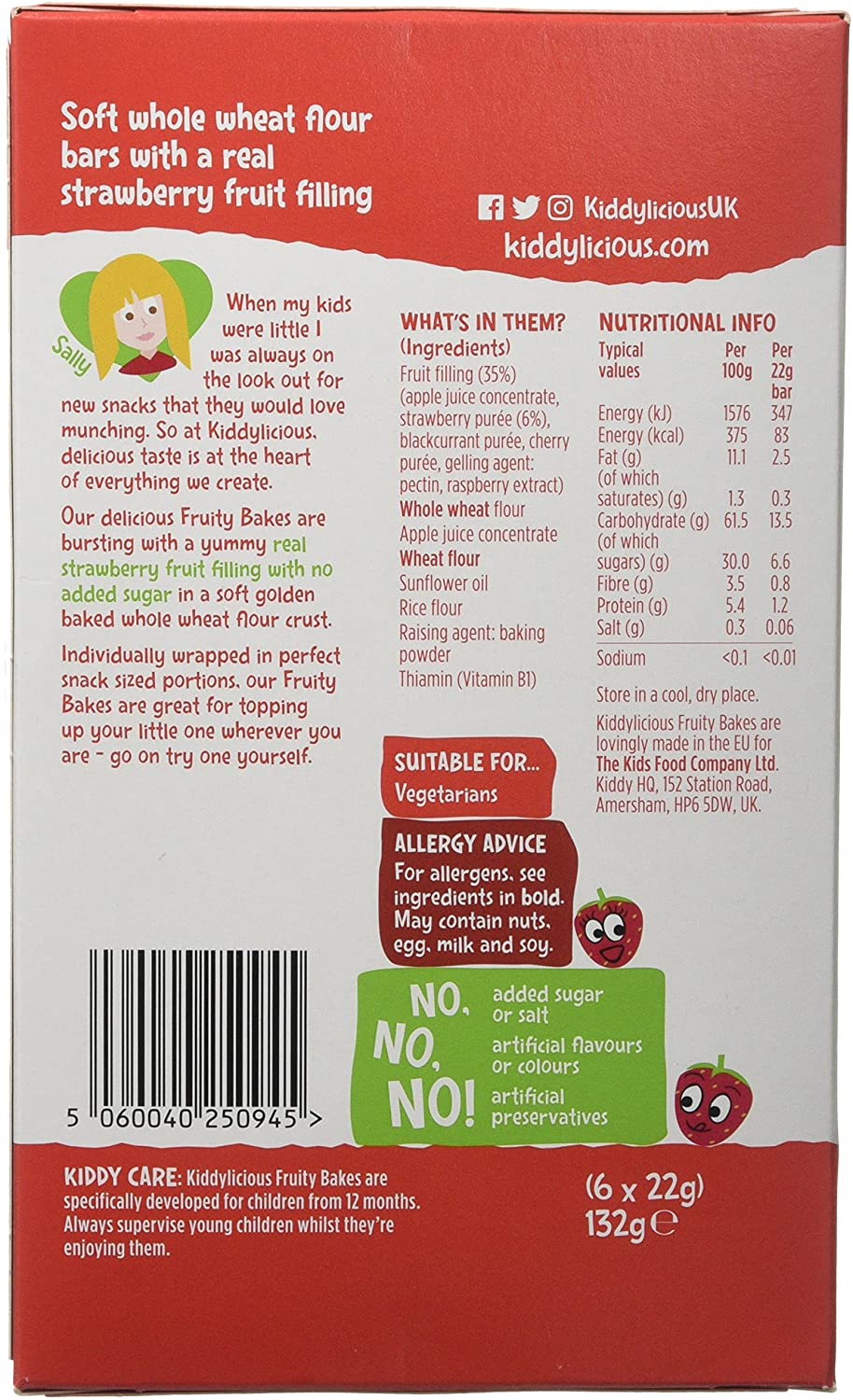 Kiddylicious Strawberry Fruity Bakes, Delicious Snacks for Kids with Real Fruit Centre, Suitable for 18+ Months - Image 4