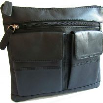 New ladies small black leather Visconti across body messenger bag satchel 18608/A