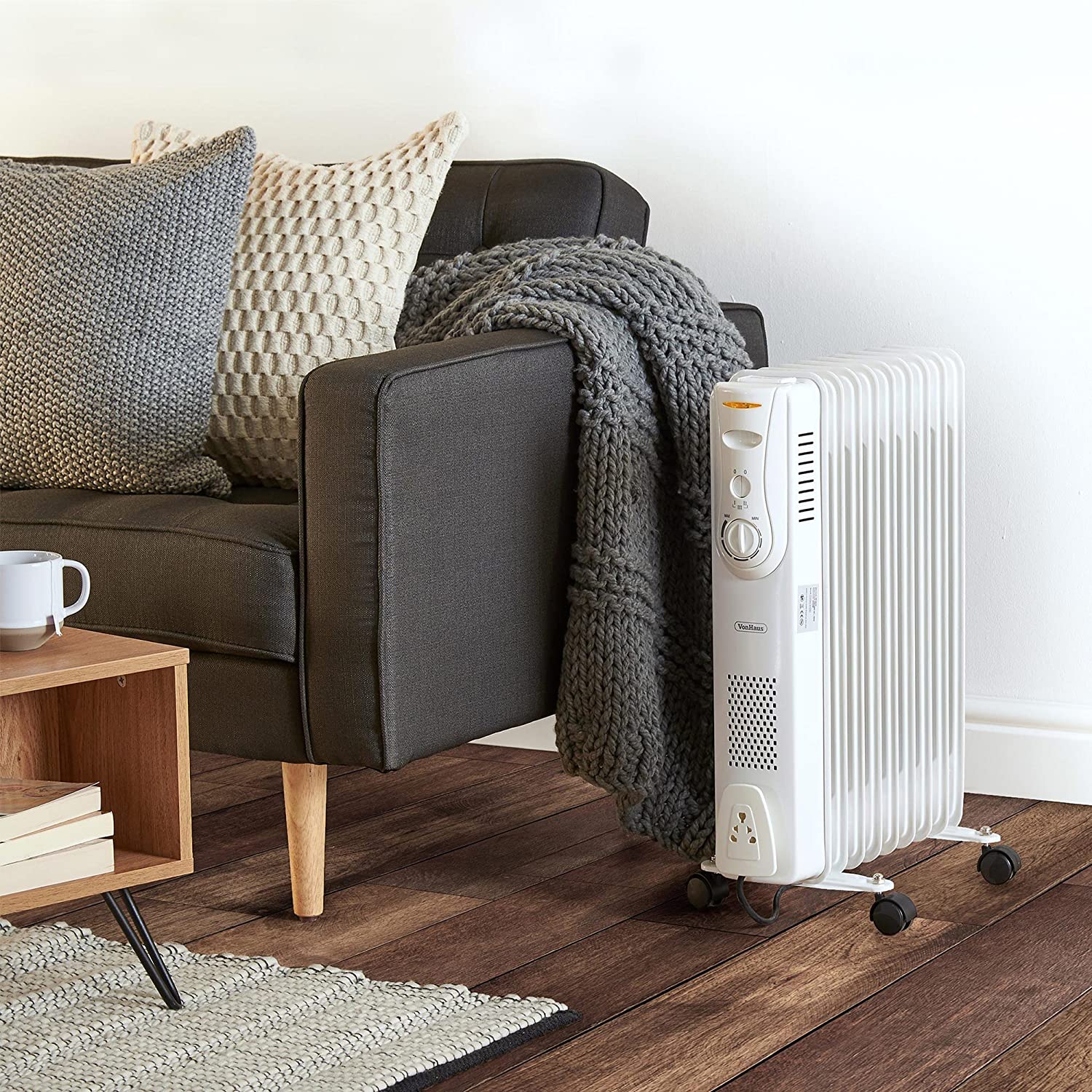 VonHaus Oil Filled Radiator 9 Fin, Oil Heater Portable Electric Free Standing 2000W for Home Office, Any Room - Image 2
